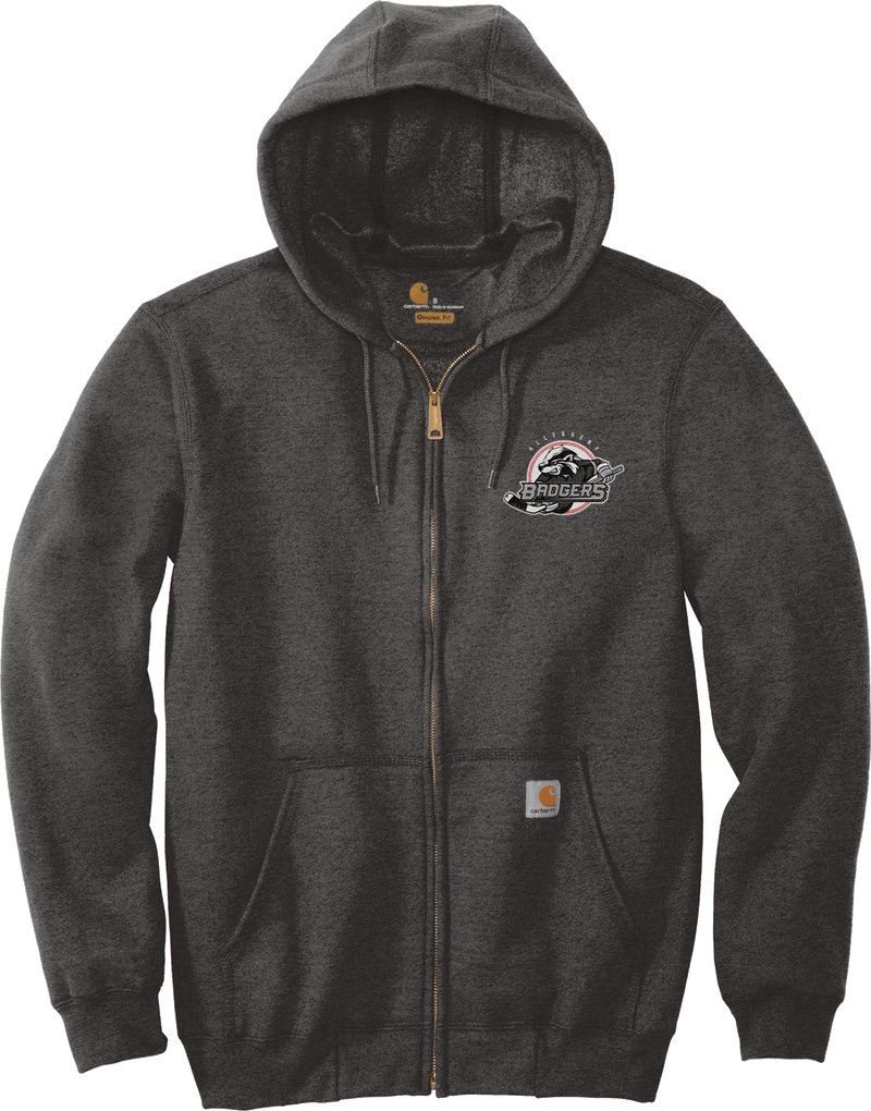 Allegheny Badgers Carhartt Midweight Hooded Zip-Front Sweatshirt