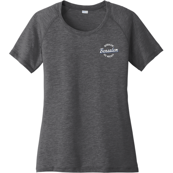 Bensalem Ladies PosiCharge Tri-Blend Wicking Scoop Neck Raglan Tee