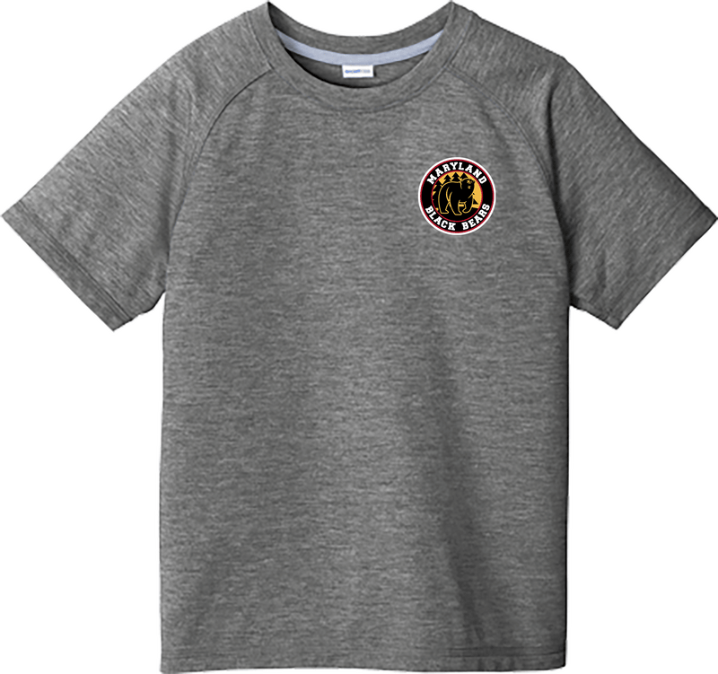 Maryland Black Bears Youth PosiCharge  Tri-Blend Wicking Raglan Tee